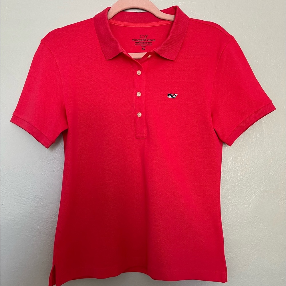 Vineyard Vines Hot Pink Button Down Polo Shirt